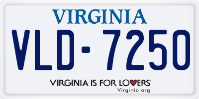 VA license plate VLD7250