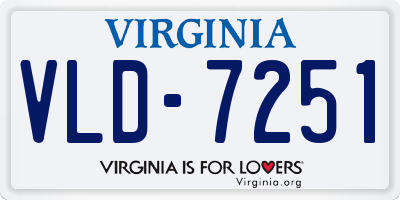 VA license plate VLD7251
