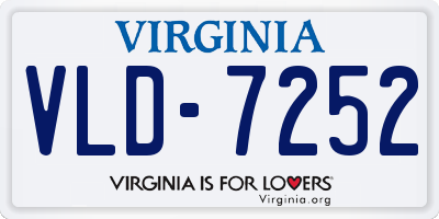 VA license plate VLD7252