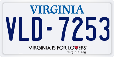 VA license plate VLD7253