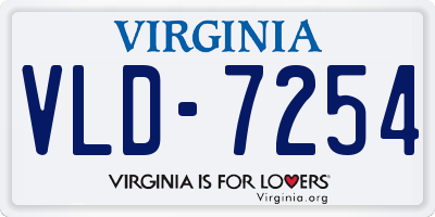 VA license plate VLD7254