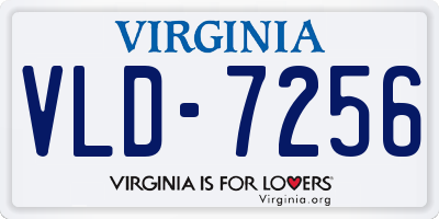 VA license plate VLD7256