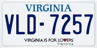 VA license plate VLD7257