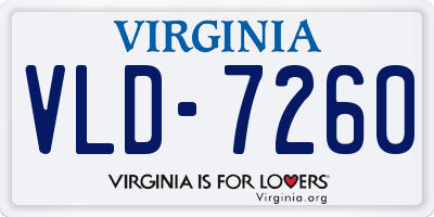 VA license plate VLD7260