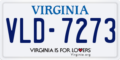 VA license plate VLD7273
