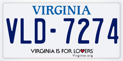 VA license plate VLD7274