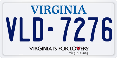VA license plate VLD7276