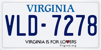 VA license plate VLD7278