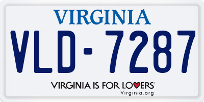 VA license plate VLD7287