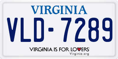 VA license plate VLD7289