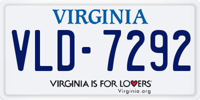 VA license plate VLD7292