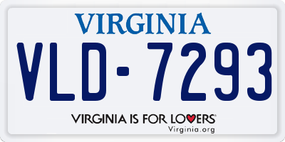 VA license plate VLD7293