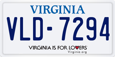 VA license plate VLD7294