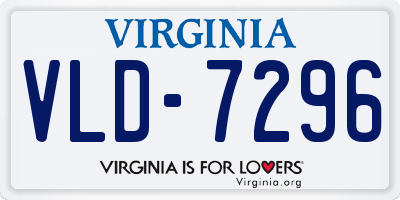 VA license plate VLD7296