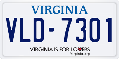 VA license plate VLD7301