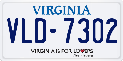 VA license plate VLD7302
