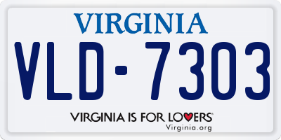 VA license plate VLD7303