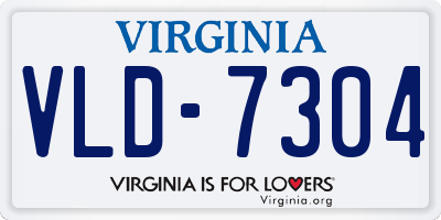 VA license plate VLD7304