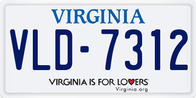 VA license plate VLD7312