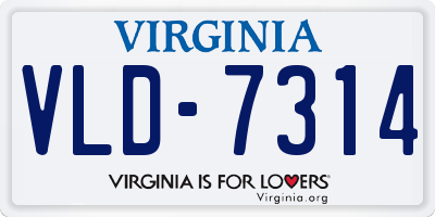 VA license plate VLD7314
