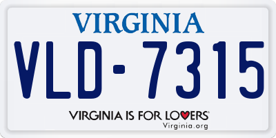 VA license plate VLD7315