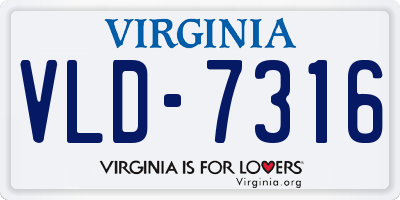 VA license plate VLD7316