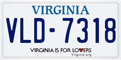 VA license plate VLD7318
