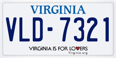 VA license plate VLD7321