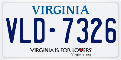 VA license plate VLD7326