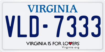VA license plate VLD7333