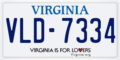 VA license plate VLD7334