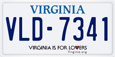 VA license plate VLD7341