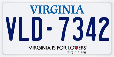 VA license plate VLD7342