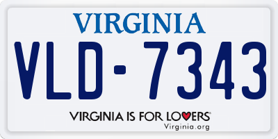 VA license plate VLD7343