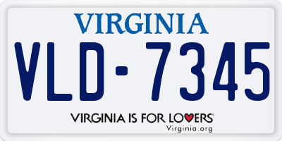 VA license plate VLD7345