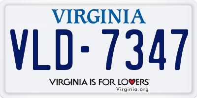 VA license plate VLD7347