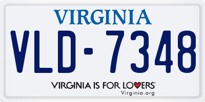 VA license plate VLD7348