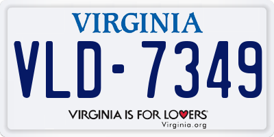 VA license plate VLD7349