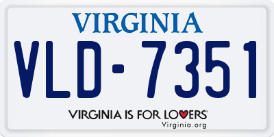 VA license plate VLD7351