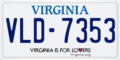 VA license plate VLD7353