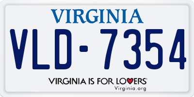 VA license plate VLD7354