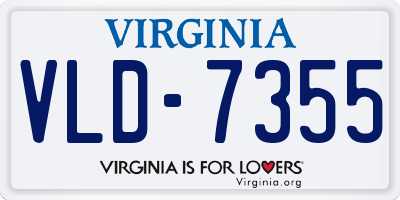 VA license plate VLD7355