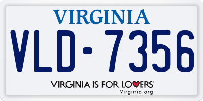 VA license plate VLD7356