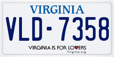 VA license plate VLD7358