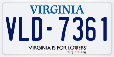 VA license plate VLD7361