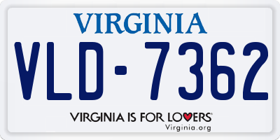 VA license plate VLD7362
