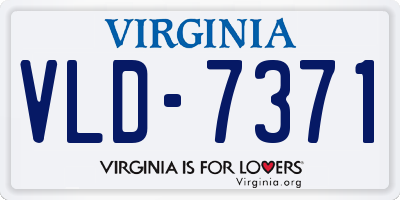 VA license plate VLD7371