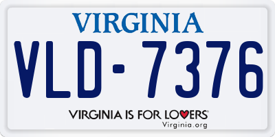 VA license plate VLD7376