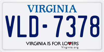 VA license plate VLD7378