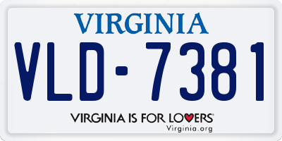 VA license plate VLD7381